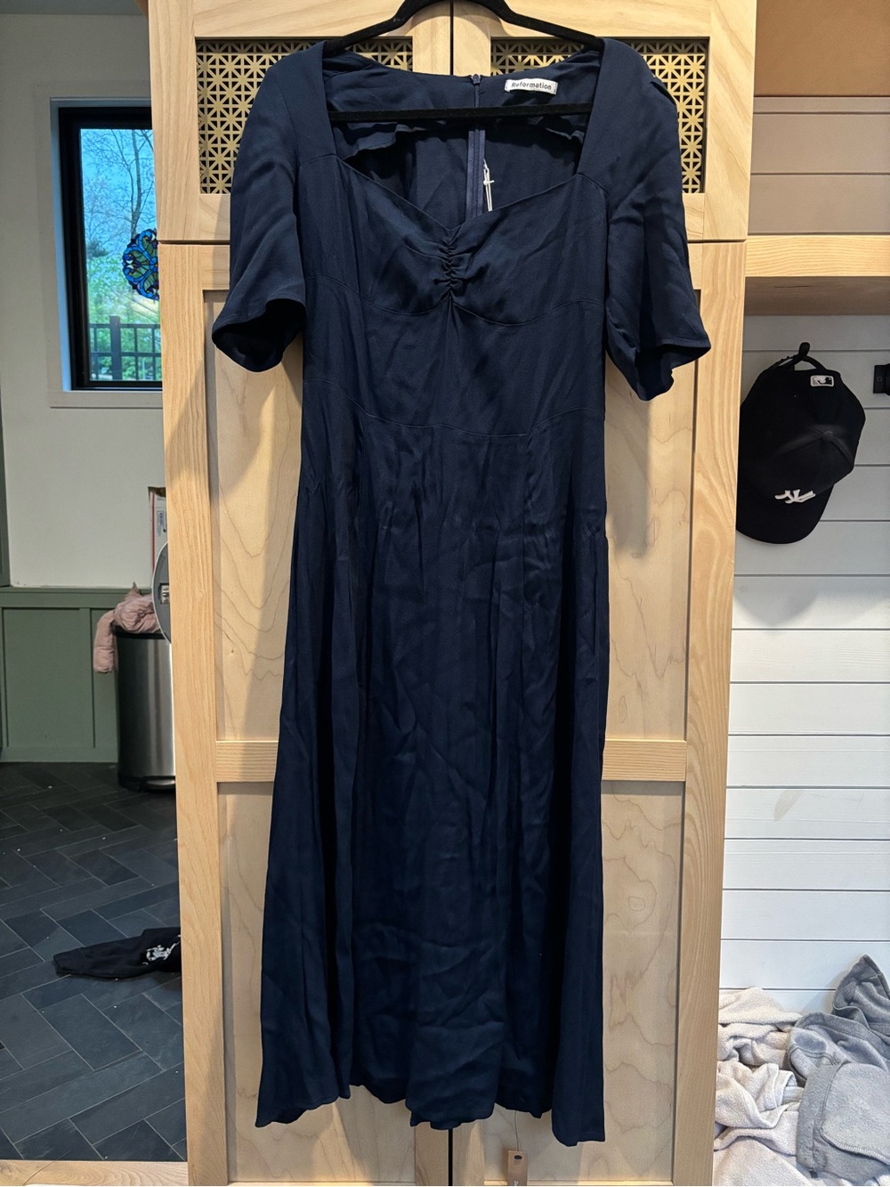 Reformation Matin Navy Blue Maxi Dress NWT